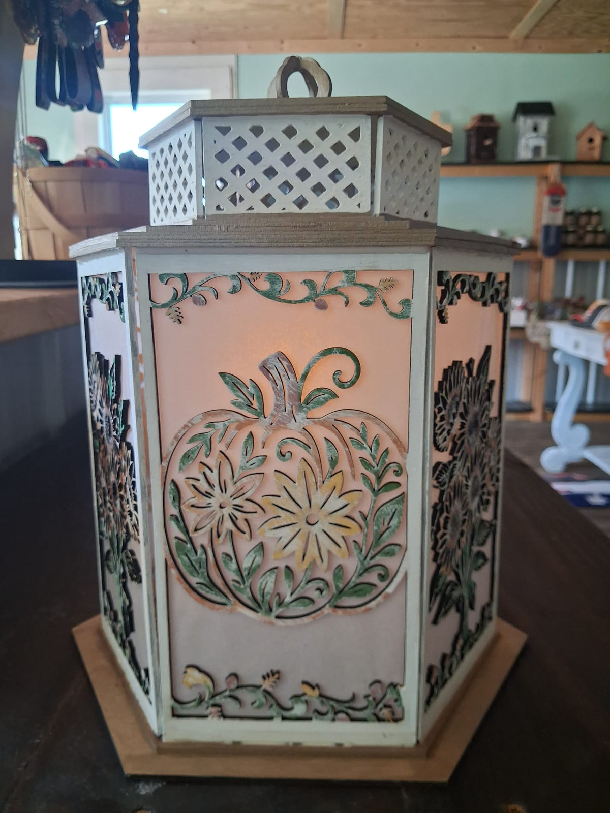 Large Fall Lantern (Pumpkin/Sunflower)