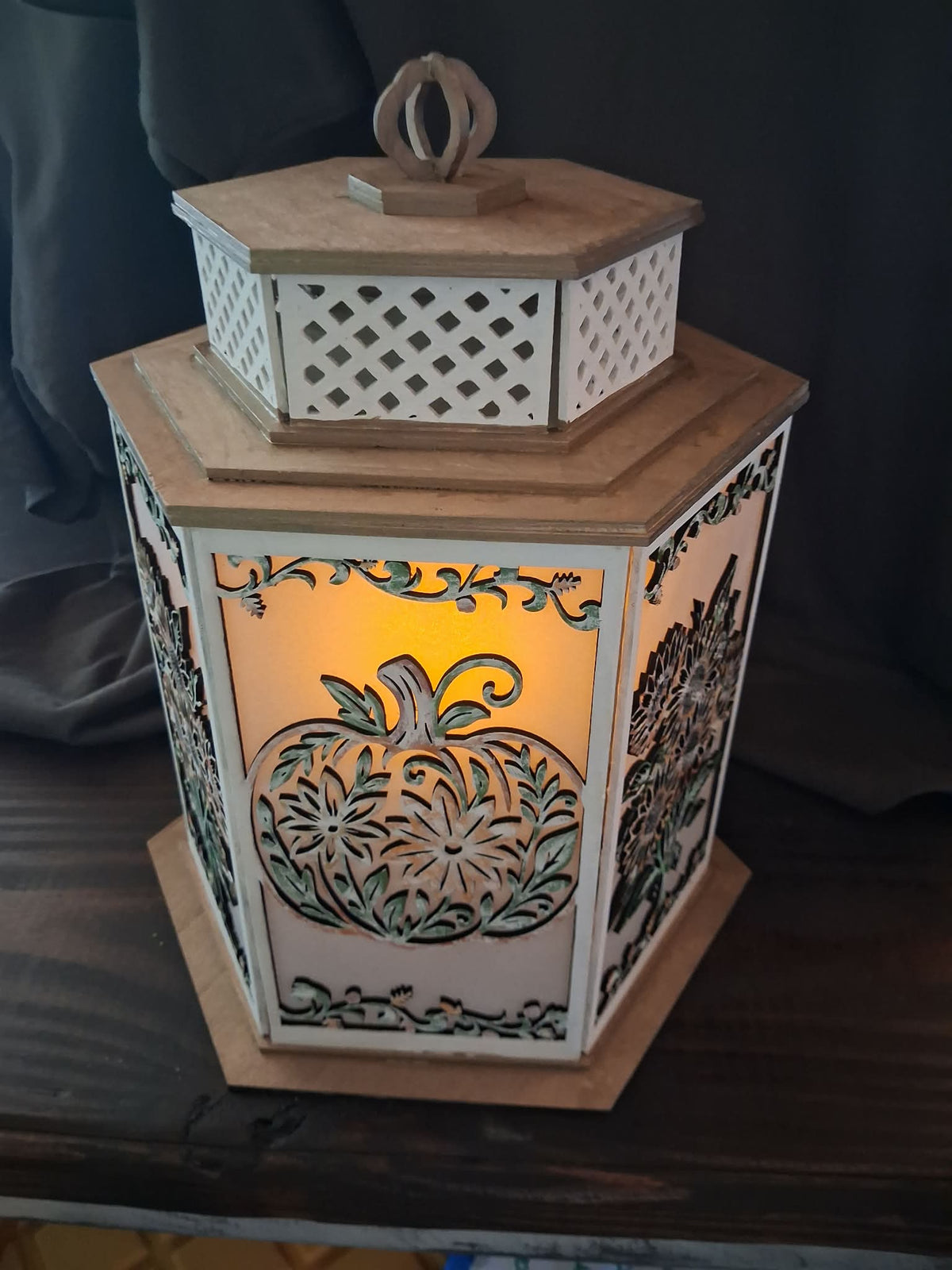 Large Fall Lantern (Pumpkin/Sunflower)