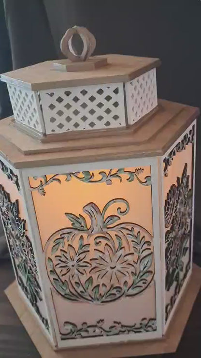 Large Fall Lantern (Pumpkin/Sunflower)