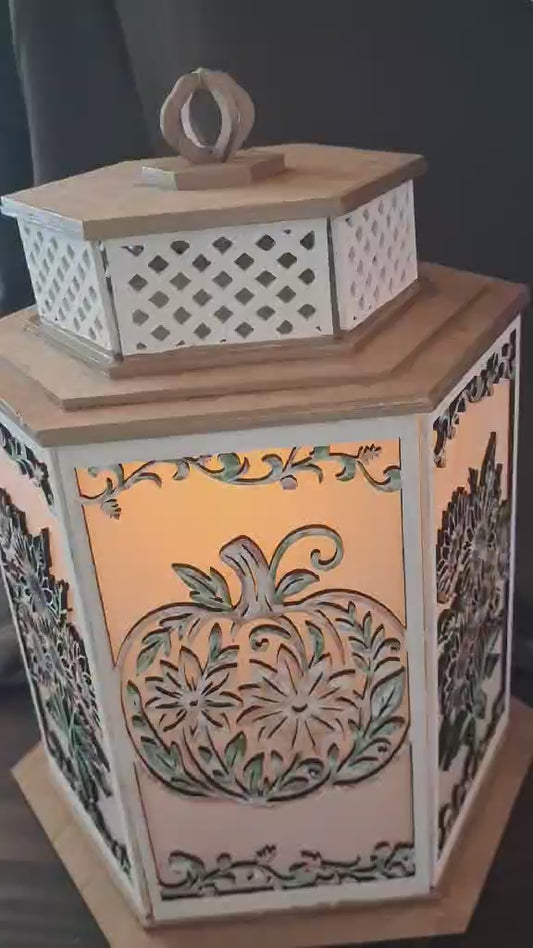 Large Fall Lantern (Pumpkin/Sunflower)