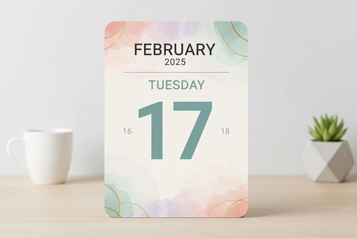 remove the text that reads birthday lunch and project deadline, change monday to tuesday